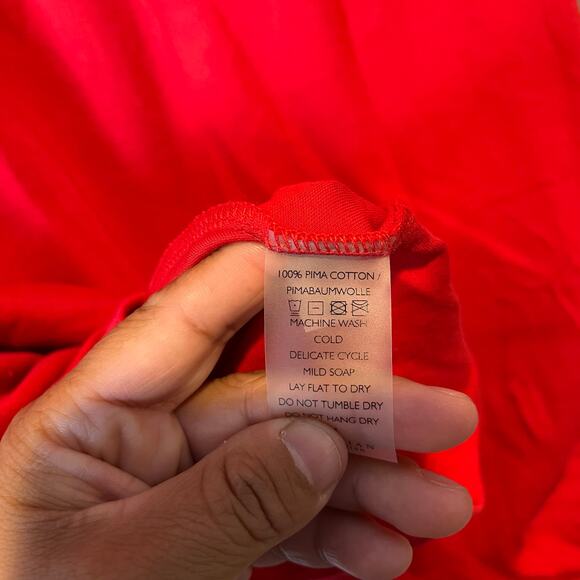 Peruvian Connection Pima Cotton Flared Skirt In Red Size Medium - Picture 5 of 6